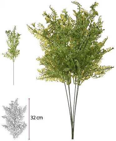 Planta Artificial Samambaia X21 Verde 52cm