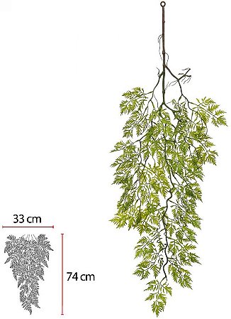 Folhagem Samambaia Pendurar X33 Verde 90cm