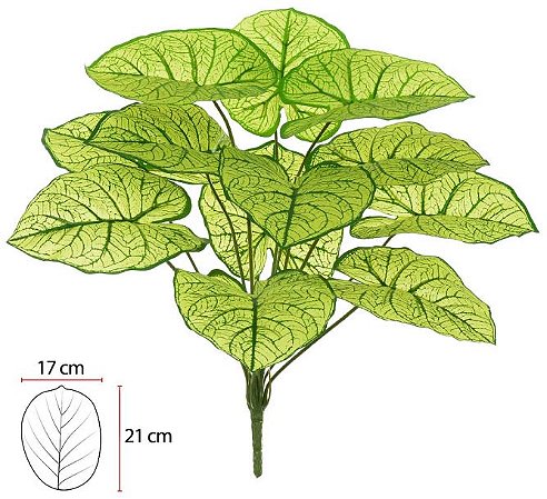 Planta Artificial Brunnera Real Toque Verde Creme 45cm