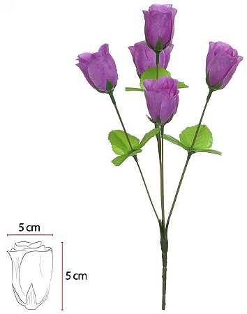 Buque Rosa Botao X5 Purpura 35cm