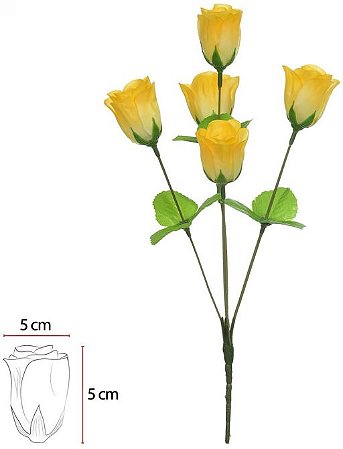 Buque Rosa Botao X5 Amarelo 35cm