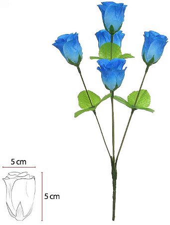 Buque Rosa Botao X5 Azul 35cm