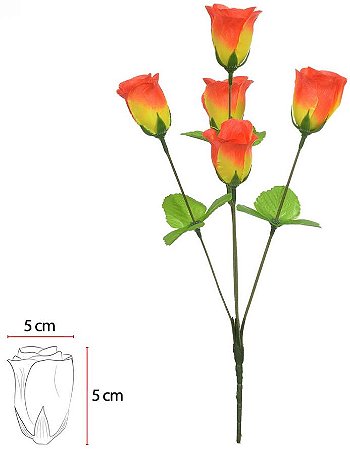 Buque Rosa Botao X5 Laranja 35cm