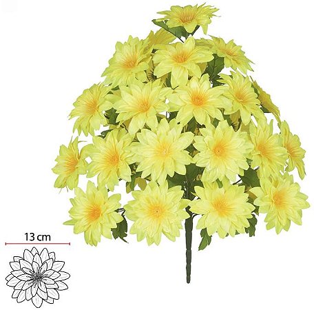 Buque Dalia Cetim X36 Amarelo 63cm