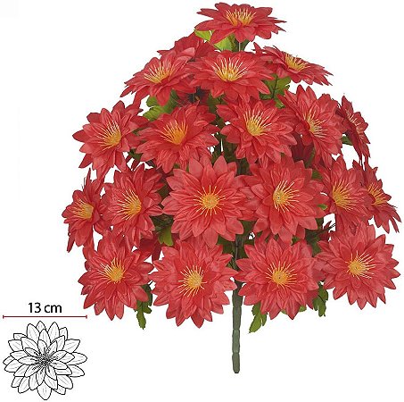 Buque Dalia Cetim X36 Vermelho 63cm