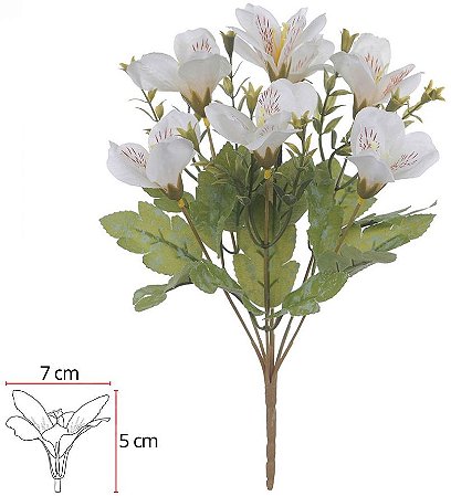 Buque Astromelia X7 Branco Outono 34cm