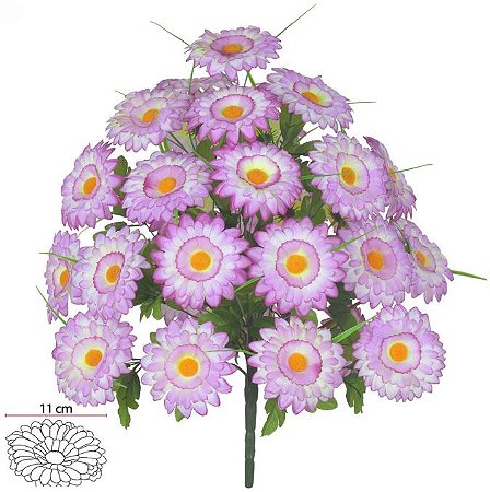 Buque Gerbera X36 Branco Lavanda 63cm