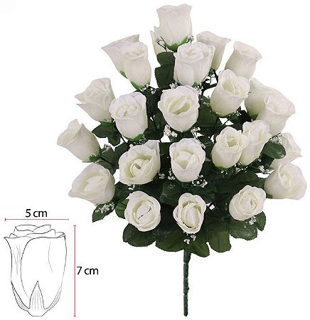 Buque Rosa Botao X24 Branco 56cm