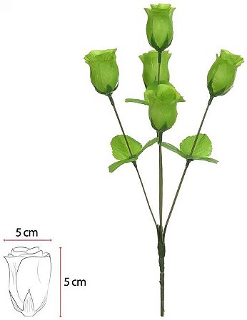 Buque Rosa Botao X5 Verde 35cm