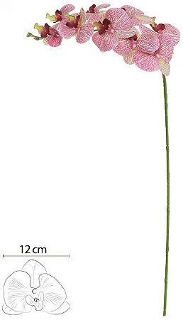 Haste Orquidea Phalaenopsis Real Toque X9 Creme Rosa 96cm