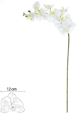 Haste Orquidea Phalaenopsis Real Toque X9 Branco Amarelo 96cm