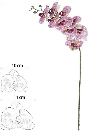Haste Orquidea Phalaenopsis Real Toque X9 Beauty Creme  94cm