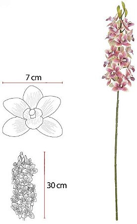 Haste Orquidea Dendrobium C/Coat Real Toque X20 Beauty 82cm