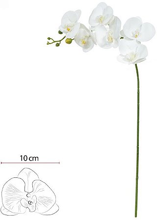 Haste Orquidea Phalaenopsis Real Toque X6 Branco Amarelo 82cm