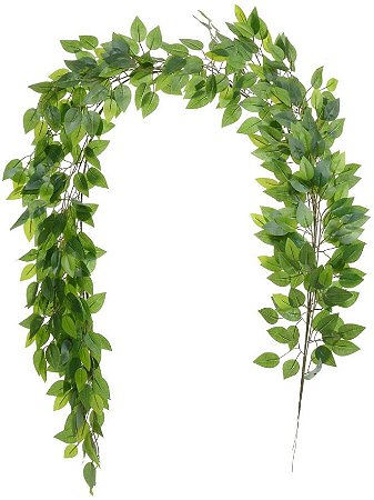 Planta Artificial Folhagem Guirlanda Ficus Real Toque X432 Verde 2m