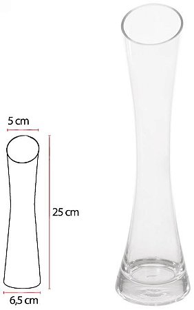 Vaso Tulipa Vidro Transparente 25cm