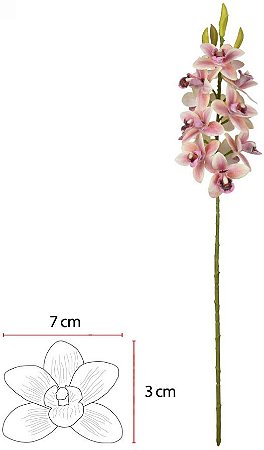 Haster Orquidea Dendrobium C/Coat Real Toque X13 Rosa Antiga 61cm