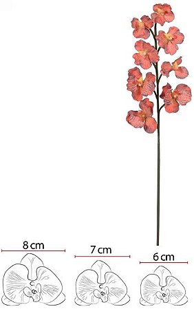 Haster Orquidea Vanda C/Coat Real Toque X8 Ocre 65cm