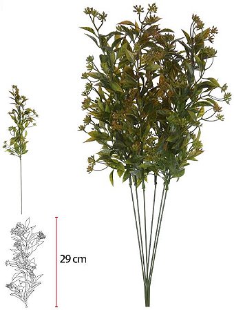 Planta Artificial Grass C/Print X96 Verde Outono 48cm