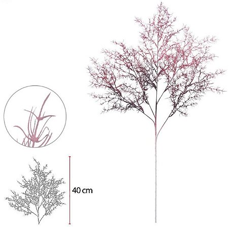 Planta Artificial Folhagem Grass C/Print X34 Marsala 2T 80cm