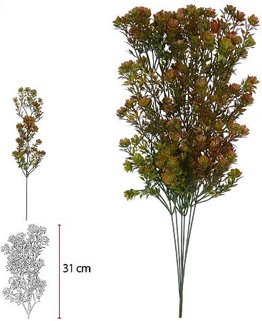 Planta Artificial Grass C/Print X21 Verde Outono 49cm