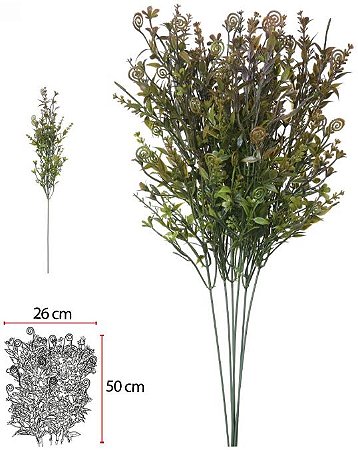 Planta Artificial Grass C/Print X27 Verde Outono 48cm