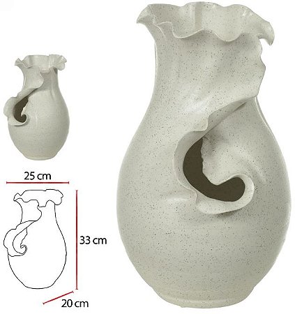 Vaso Decorativo Ceramica Branco 33cm
