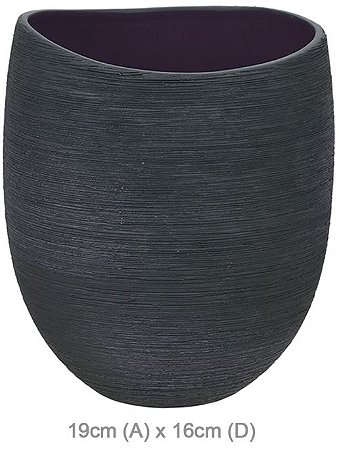 Vaso Decorativo Ceramica P/Ornamentacao Cinza Purpura 19cm