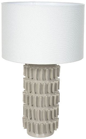 Abajur Ceramica Bege Branco 38cm