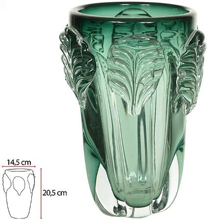 Vaso Decorativo Vidro Tipo Murano Verde 20,5cm