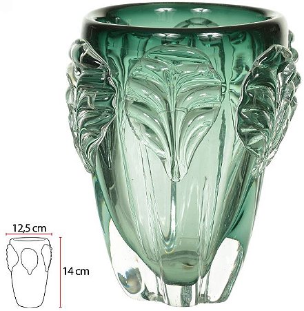 Vaso Decorativo Vidro Tipo Murano Verde 14cm