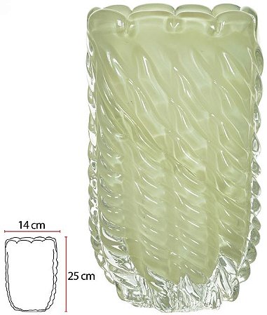Vaso Decorativo Vidro Tipo Murano Verde Fosco 25cm