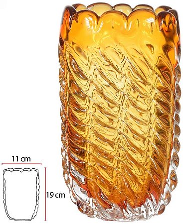 Vaso Decorativo Vidro Tipo Murano Ambar 19cm