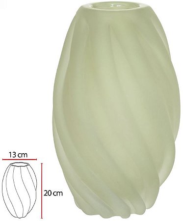Vaso Decorativo Vidro Tipo Murano Verde Fosco 20cm