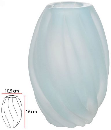 Vaso Decorativo Vidro Tipo Murano Azul Fosco 16cm