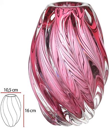 Vaso Decorativo Vidro Tipo Murano Rosa Fosco 16cm