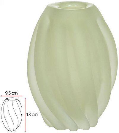 Vaso Decorativo Vidro Tipo Murano Verde Fosco 13cm