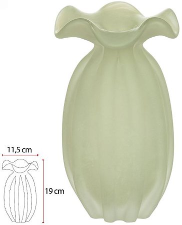 Vaso Decorativo Vidro Tipo Murano Verde Fosco 19cm