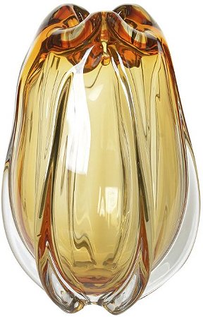 Vaso Decorativo Vidro Tipo Murano Ambar 30cm