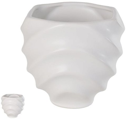 Vaso Decorativo Porcelana Branco 15,5cm