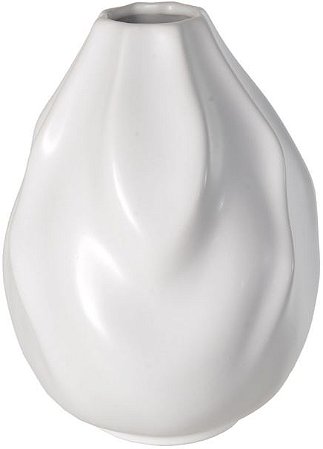 Vaso Decorativo Porcelana Branco 19,5cm