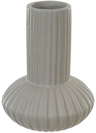 Vaso Decorativo Porcelana Cinza 15,5cm