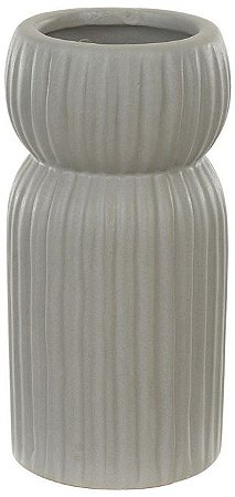 Vaso Decorativo Porcelana Cinza 15cm