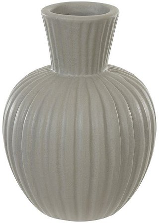 Vaso Decorativo Porcelana Cinza 16cm