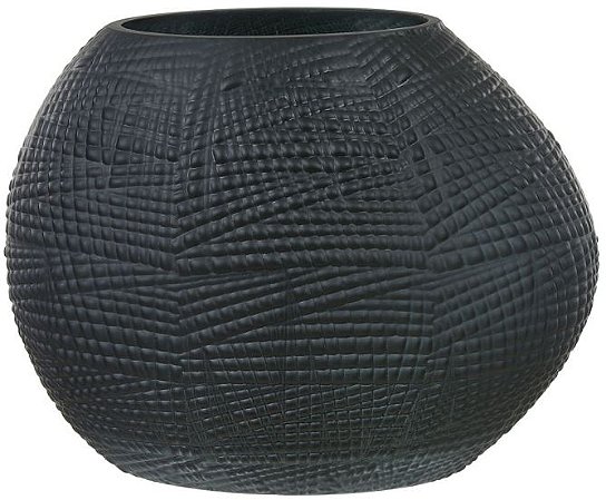 Vaso Decorativo Vidro Preto 20cm