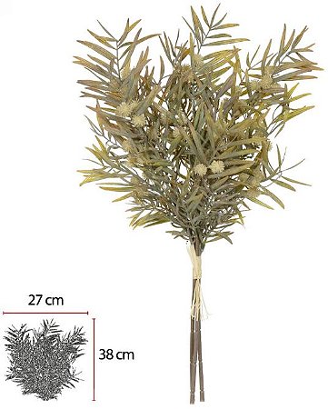 Buque Mamona Ramalhete C/Fita X3 Creme Outono 58cm