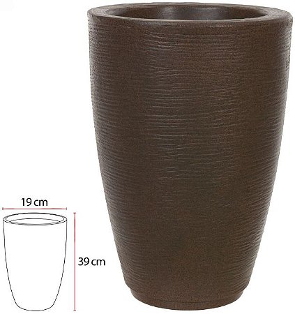 Vaso Polipropileno Conico Veneza Tabaco 39cm
