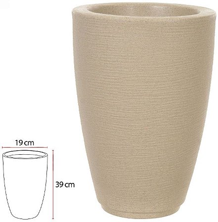 Vaso Polipropileno Conico Veneza Areia 39cm
