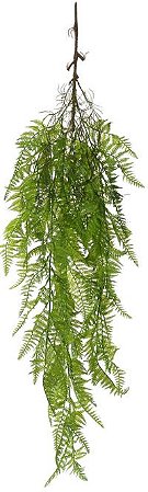 Planta Artificial Folhagem Samambaia Pendurar C/Print Plastico X82 Verde 1,05cm