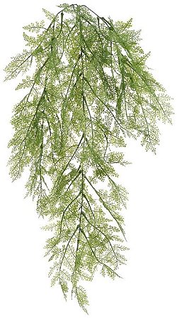 Planta Artificial Folhagem Samambaia Pendurar C/Print X47 Verde 85cm